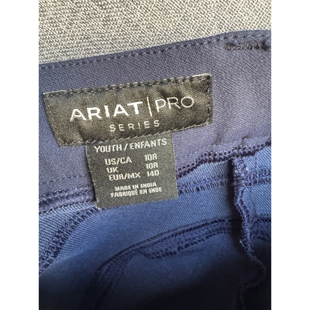 Girl's Ariat Equestrian Riding Pants Youth Size 10R Breeches Navy Blue - Picture 5 of 5